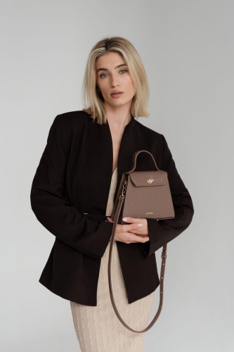 Torebka skórzana Jo.Maxx MELANIE - MOCCA CROCCO